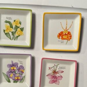 Four Trazos Criollos Orquideas Dessert Plates